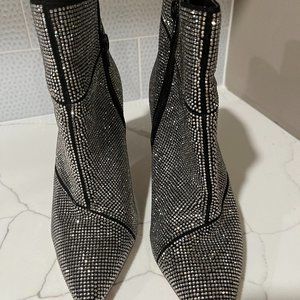 Sliver Rhinestone Ankle Boot